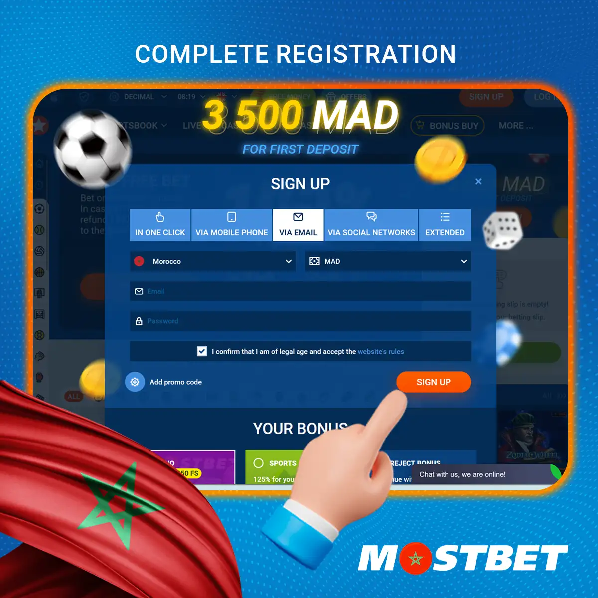 Complete your registration on the Mostbet platform, step 7