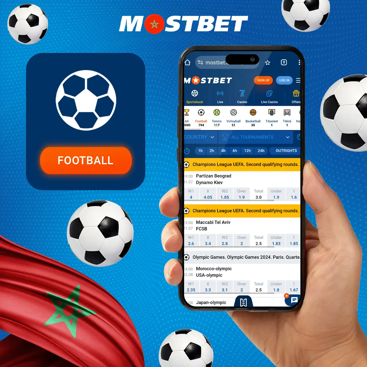 Parier sur le football chez Mostbet Maroc