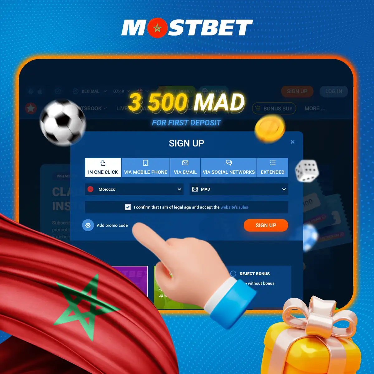 Activate Mostbet Morocco promo code and enjoy your games and bets