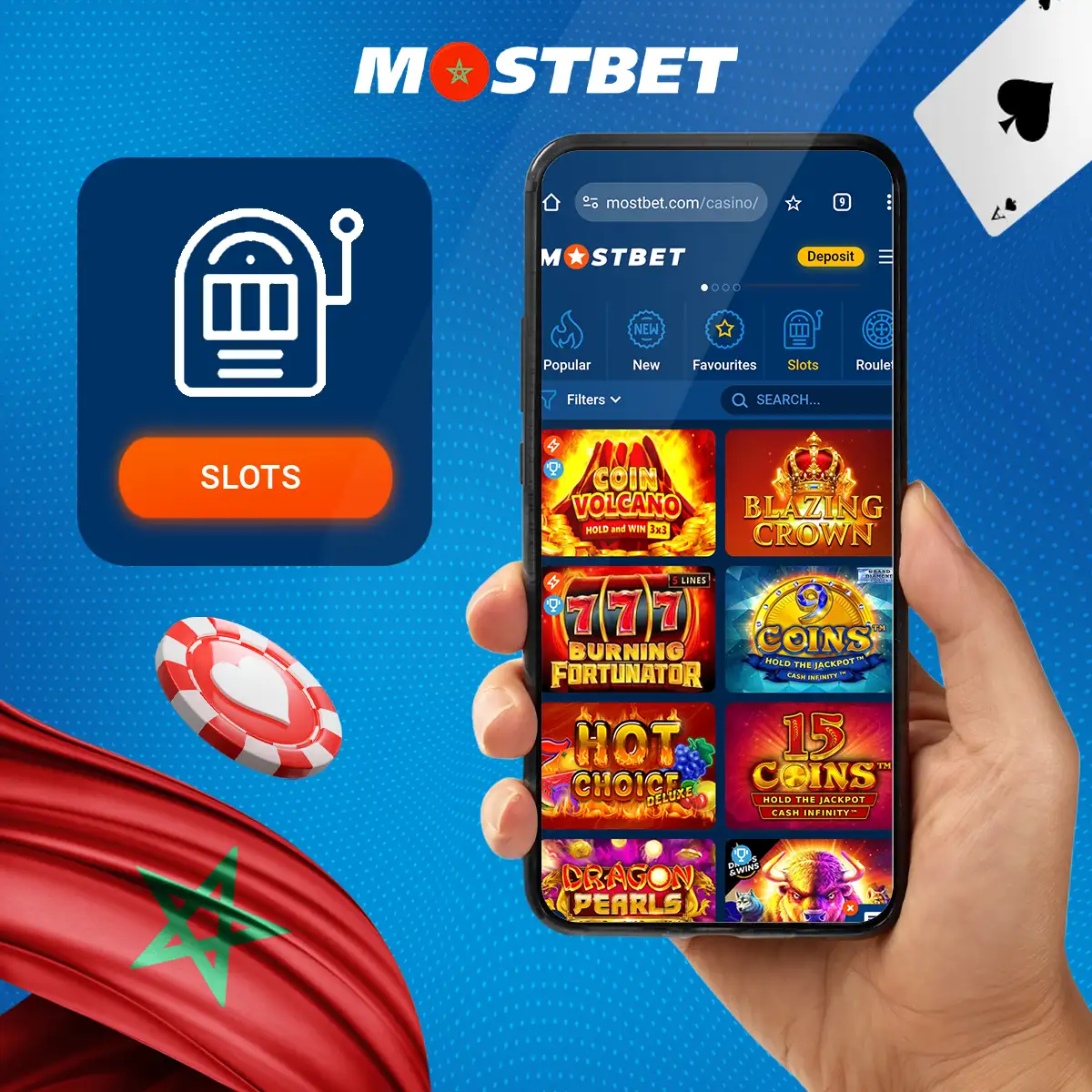 Large selection of slots at Mostbet Morocco online casino