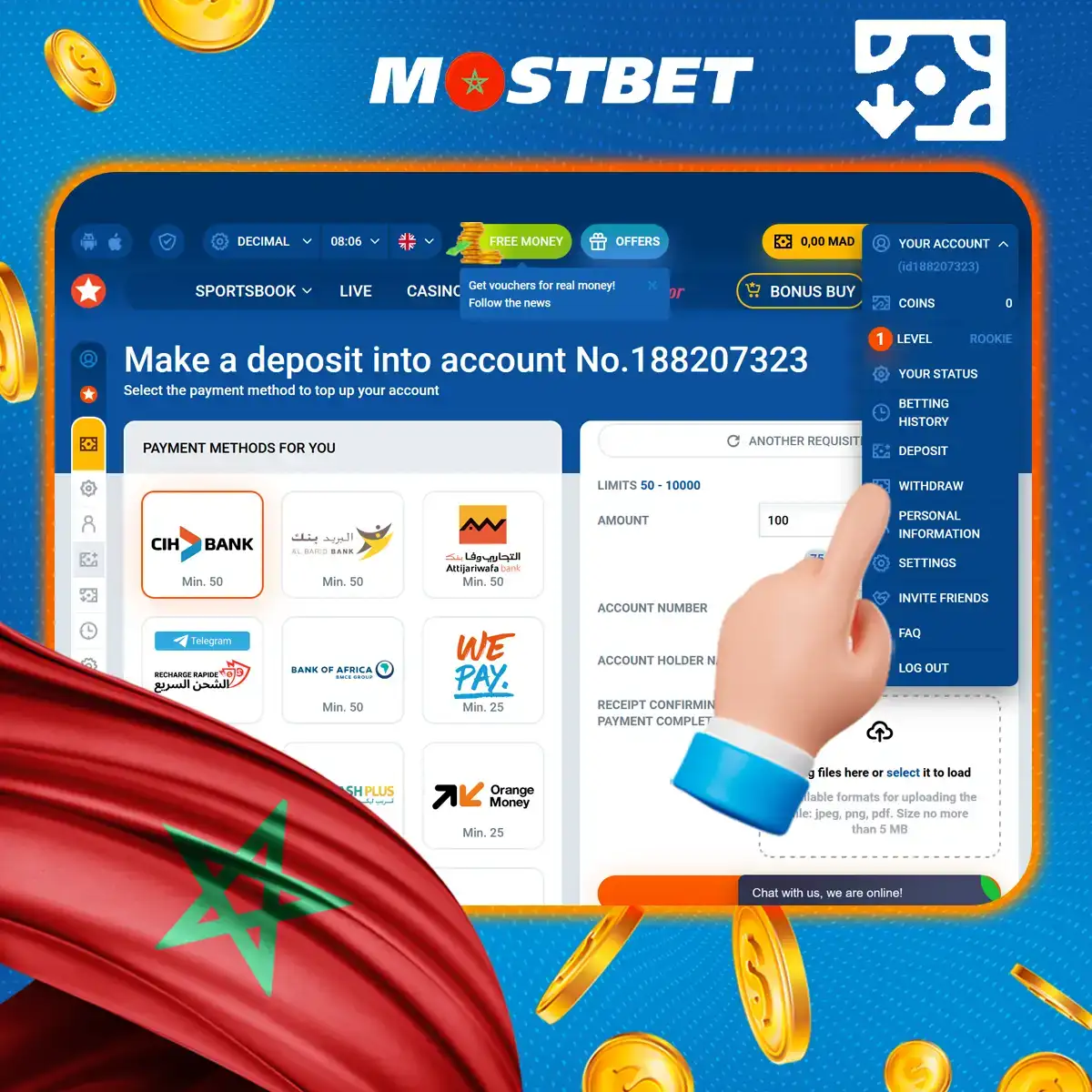 How to view transaction history on the Mostbet platform