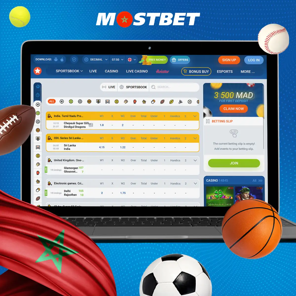 Quels sont les types de paris sportifs disponibles chez Mostbet Morocco?