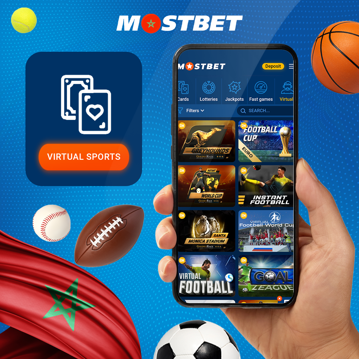 Large selection of Virtual Sports Games at Mostbet Morocco online casino